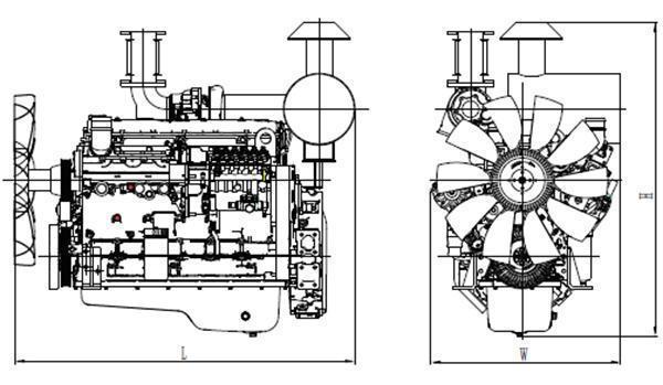 Motor a diesel industrial para gerador comercial, Série H